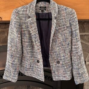 Multicolour Tweed Cropped Blazer